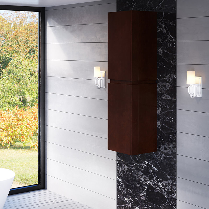 Rouillard Solid Wood Linen Cabinet, Walnut