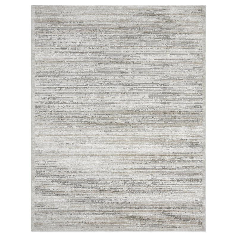Huseman Beige Horizon Stripe Area Rug, Runner 2'8" x 8'