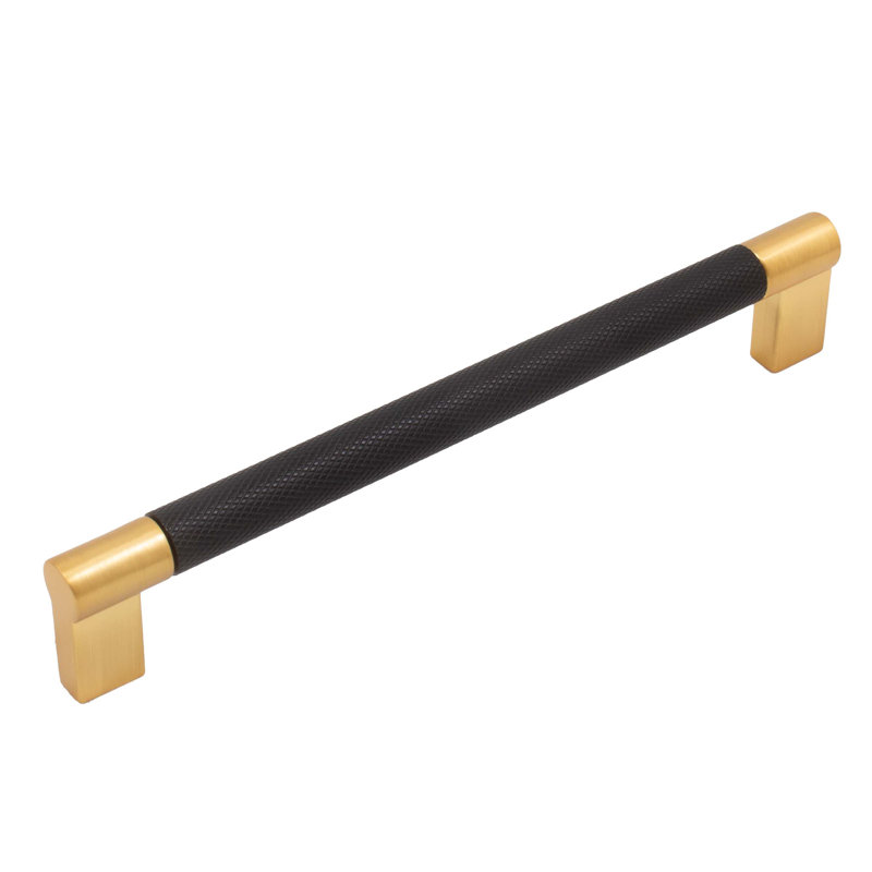 Urban Cabinet Pull, With Ends By Stone Harbour Hardware, Noir mat / laiton satiné