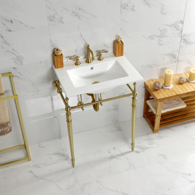 Lavabo de salle de bain console Edwardian