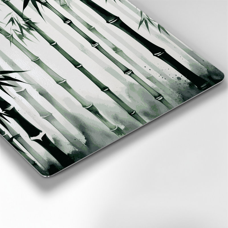 Art mural en métal botanique vert bambou, H 144 po x l 144 po x P 0,05 po