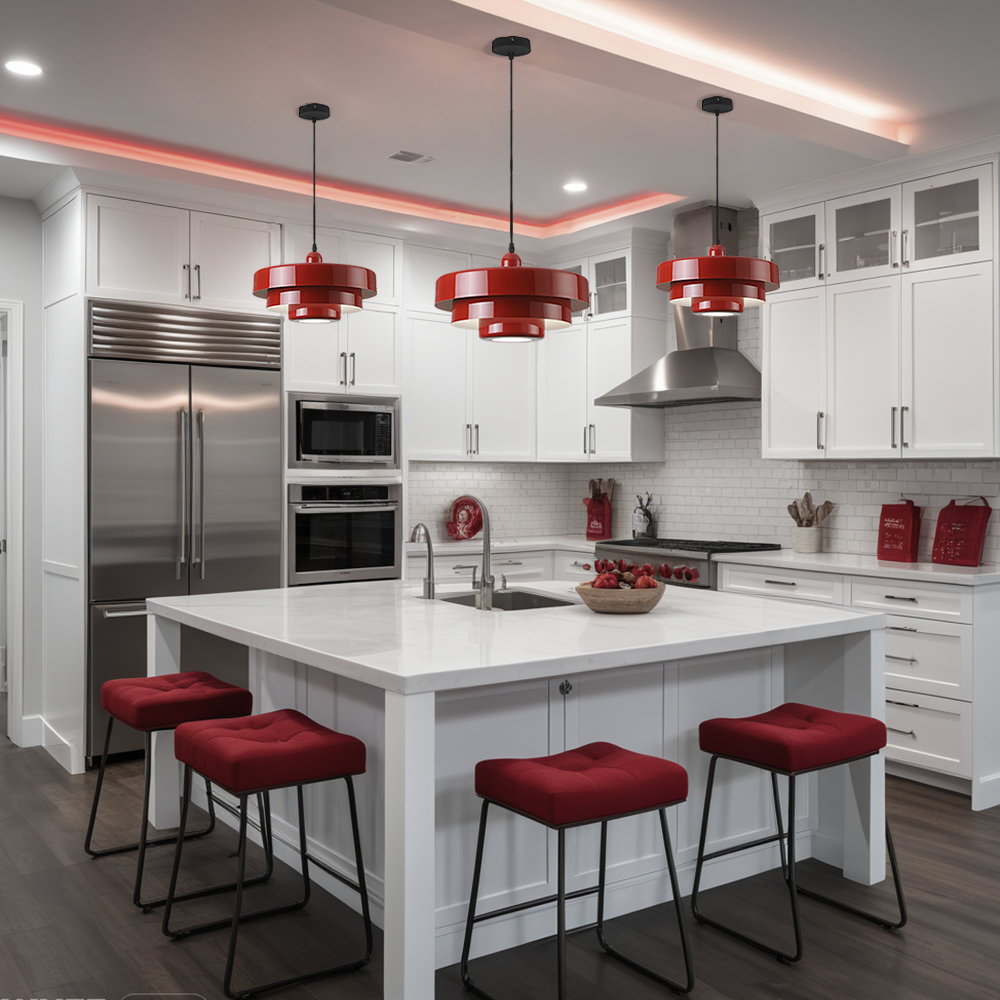 Epone 0 Light Iron Pendant, Red