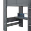 Wooden Gaming Loft Bed With Desk, Storage Shelves, LED Lighting, And Built-In Charging Station-989308436
