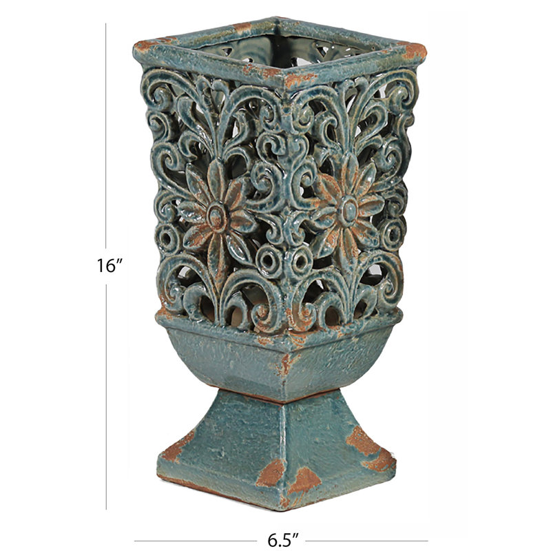 Vase de table en céramique Tarantino, Bleu