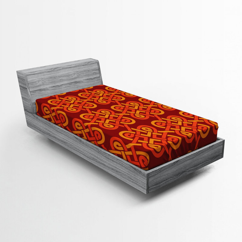 Microfiber Geometric Fitted Sheet, Twin Fitted Sheet
