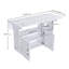 Table pliante multifonctionnelle avec tablettes et roulettes de rangement, table de salle à manger pliable de 47 pouces pour les petits espaces, bureau compact pour la cuisine, dortoir, bureau (blanc)-1509091334
