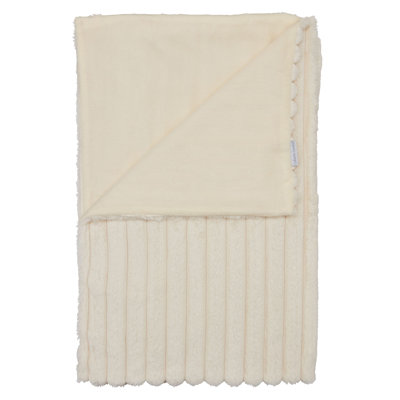 Cosy Ribbed Faux Fur Blanket Throw