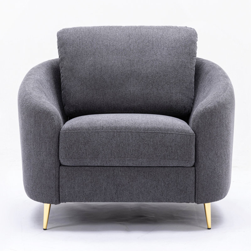 Fauteuil d'appoint gris à dossier lâche