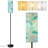  68.5" Standing Floor Lamp Light Teal Blue Turquoise Grunge Abstract Paper Concrete Marble Cement Dimmable Metal Pole Lamp with Linen Lampshade LED Bulb Included