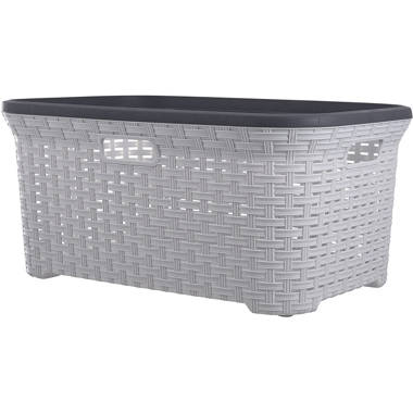 Small Plastic Storage Baskets, Gray (Set of 10) Rebrilliant