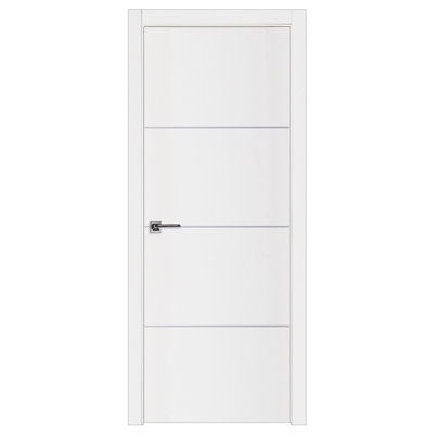 Glam G-Pro 009 Porte intérieure stratifiée blanc doux pré-suspendue 24 po x 80 po à ouverture à gauche