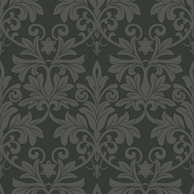Rococo Relief - Obsidian Wallpaper