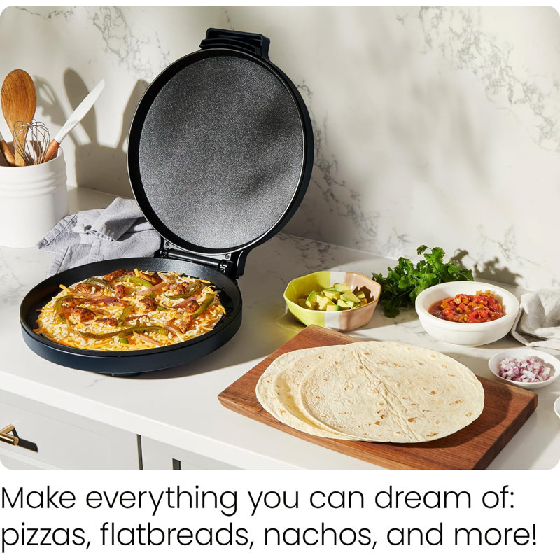 Midnight Blue Electric Countertop Pizza Oven with Nonstick Plates