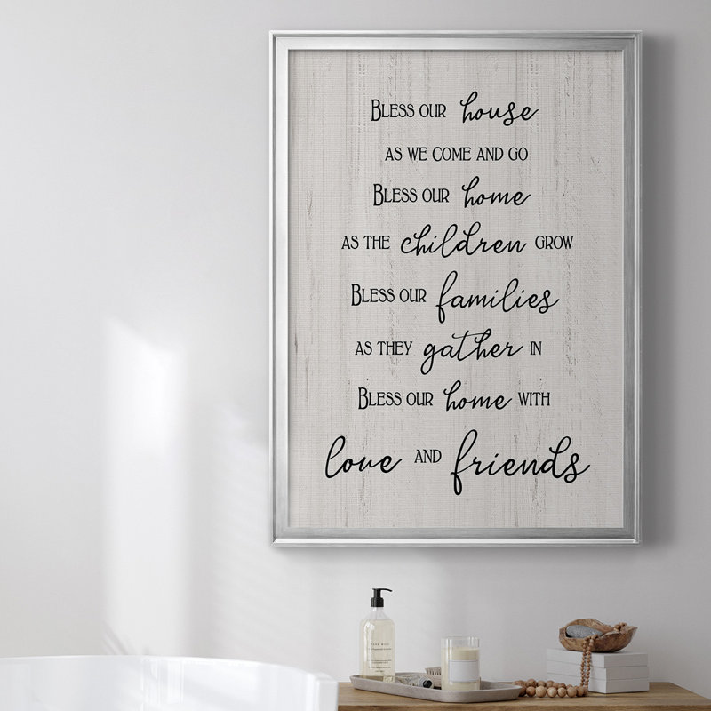 «Love And Friends», toile encadrée de qualité supérieure - prête à être accrochée, Argent, H 36,5 po x l 26,5 po x P 1 po
