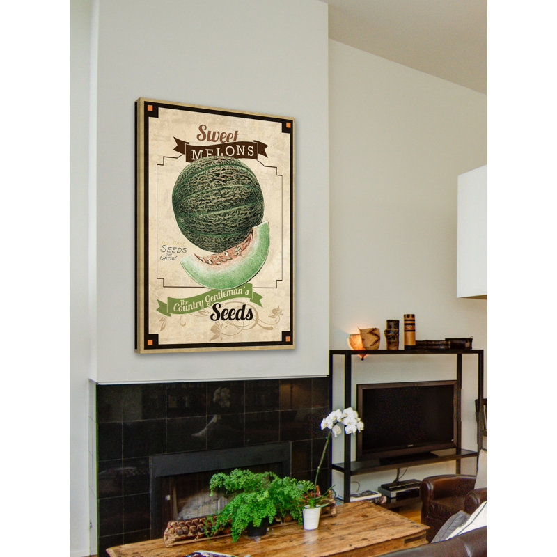 Seed Packet Melon - Wrapped Canvas Print, 46 cm H x 30 cm W