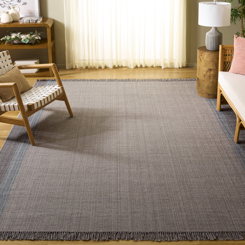 Zoltán Hand Woven Cotton Striped Rug, Rectangle 8' x 10'