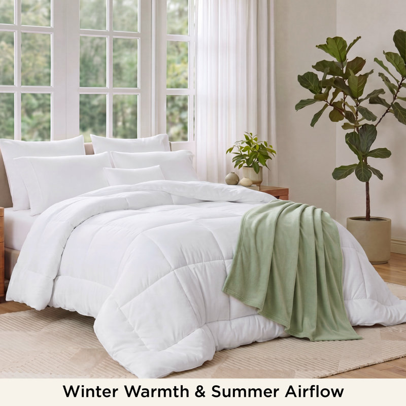 Bedsure Cal King Box-Stitch Down Alternative Duvet Insert – White , All-Season Comforter, White, California King Comforter
