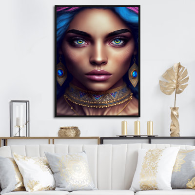 Femme bohémienne aux yeux bleus II sur toile