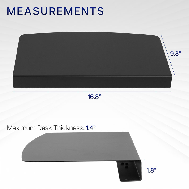1.8" H x 16.8" W Desk Bridge and Connector, Black