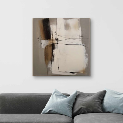 Rusty Splashes - Gray Abstract Canvas Art for Home Decor