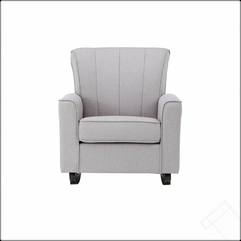 Light Grey Rocking Chair With Track Arm