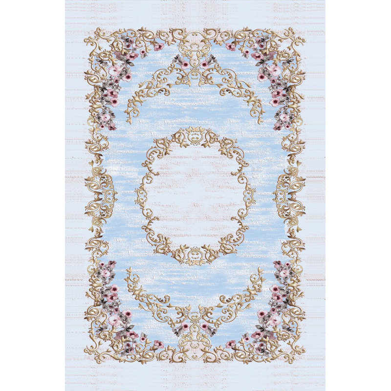 Tapis tissé de qualité supérieure, 100% polyester, 4,6 x 7,2 pi | Pois antibactérien antidérapant en PVC | Impression numérique 3D, lavable à la machine, hauteur des poils: 0,3 po | Idéal pour le salon, la chambre à coucher et les espaces repas
