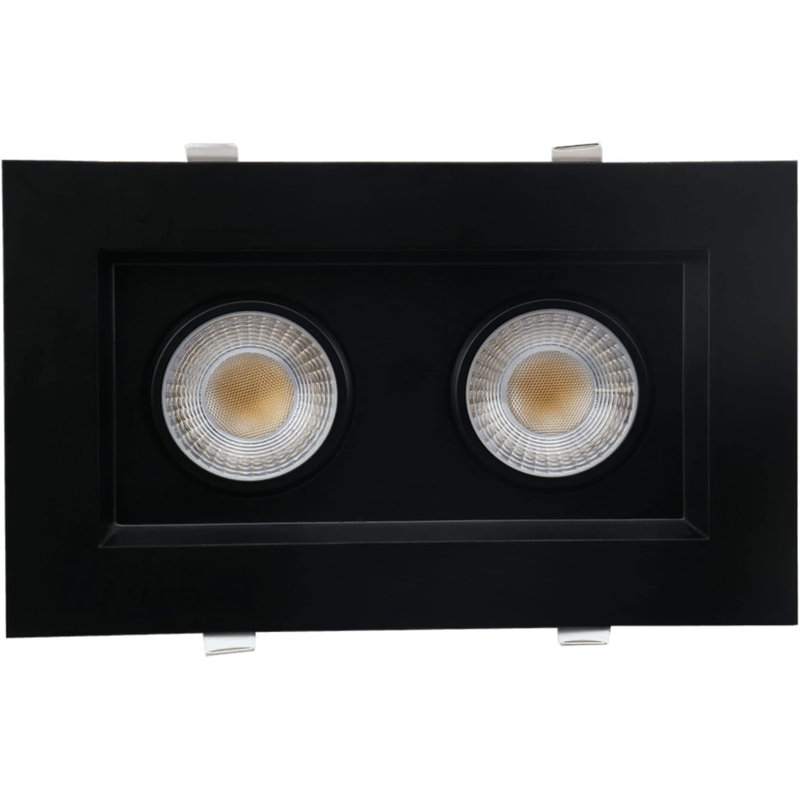 Perlglow 4" 2 Head Black 28W ‎2200 Lumens 5CCT Gimbal Light, Black