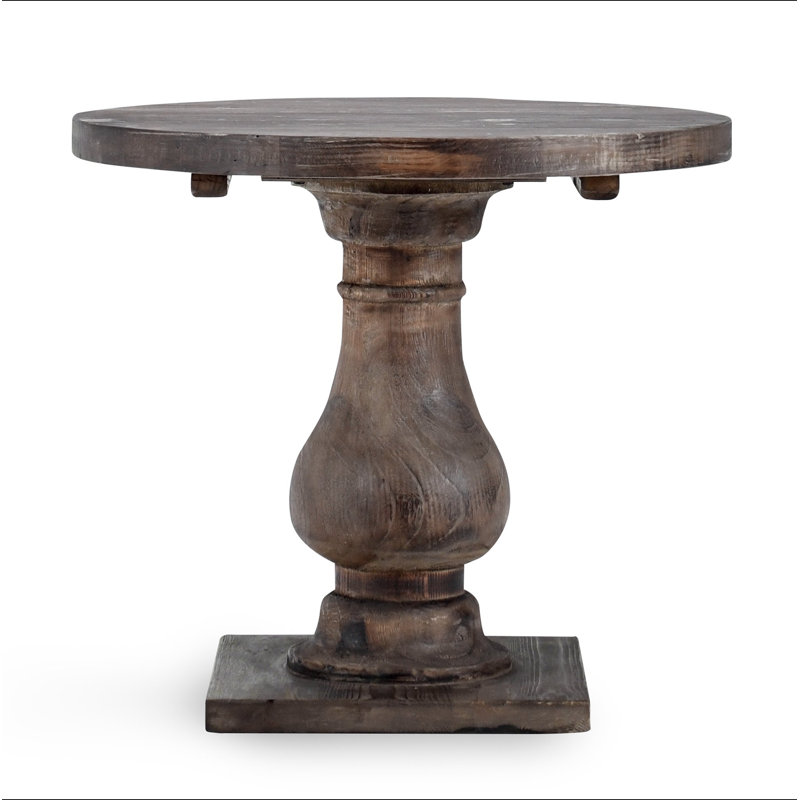  Round End Table Aged Brown