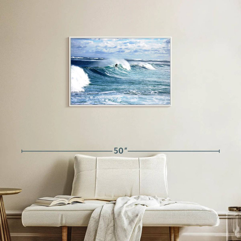 Margaret River Surfer, 31 po x 21 po, Cadre flottant blanc
