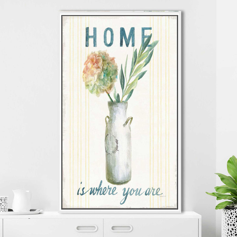 Floursack Home III - impression d'art graphique, Cadre flottant blanc, H 63,5 po x l 39,5 po x P 2 po