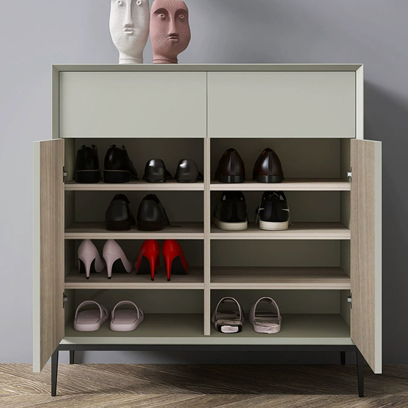 Rangement à chaussures en bois manufacturé gris
