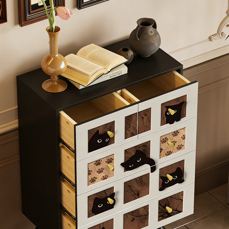 Armoire de rangement 5 tiroirs en bois massif