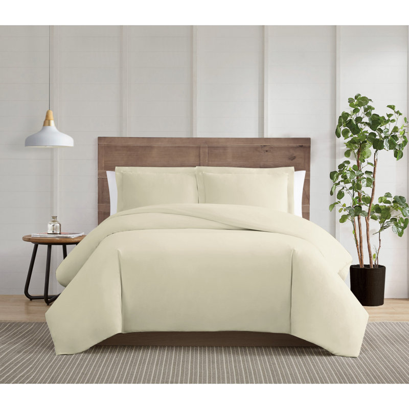 Truly Calm Silver Cool Duvet Cover Set, King Duvet Cover + 2 King Shams, Khaki