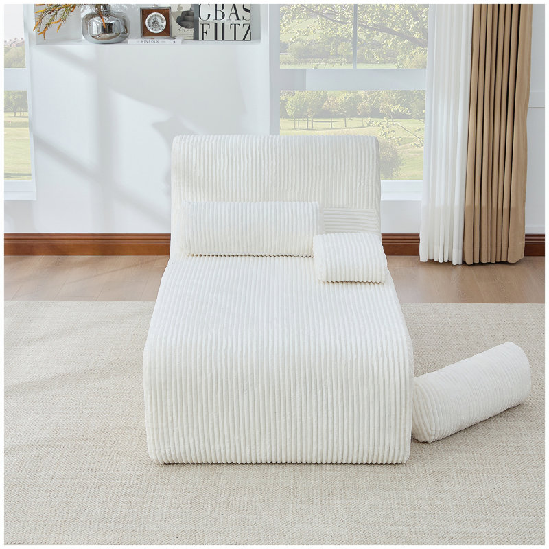 Canapé moderne sans méridienne 34,2 po, Beige Corduroy