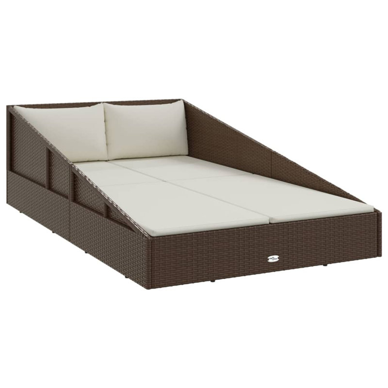 Brunhildis 80" Long Single chaise with Cushions, Brown