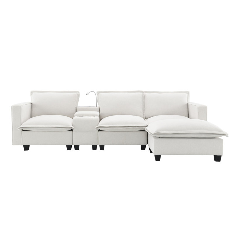 [VIDEO+NEW]109*57" Modern Sectional Cloud Sofa With Console