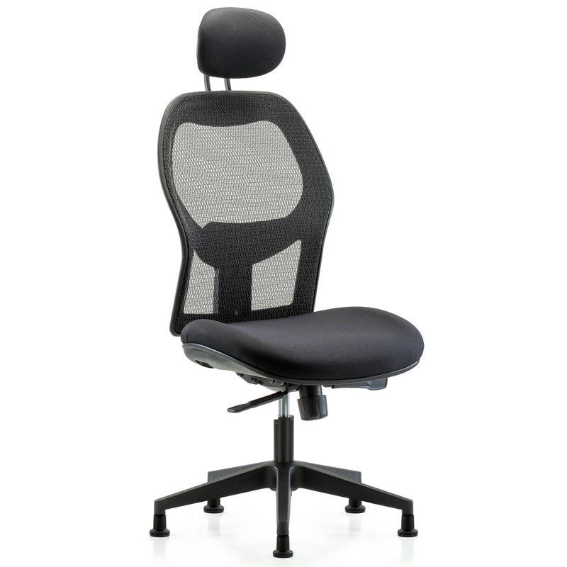 Brian Task Chair with Headrest, Glides, Storm
