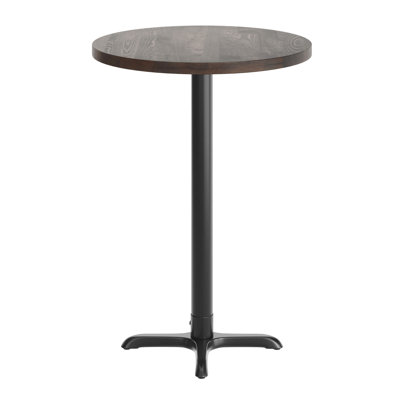 Plateau de table rond rond en bois massif avec base en X