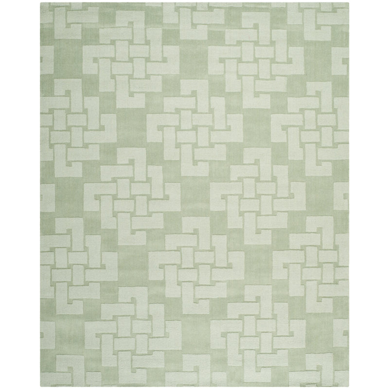 Martha Stewart Hand Tufted Wool Pile Geometric Rug, Rectangle 9' x 12'