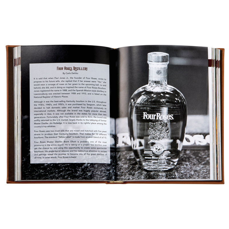 Graphic Image Whiskey Cocktails, Coffee Table Book, Leather, Brown