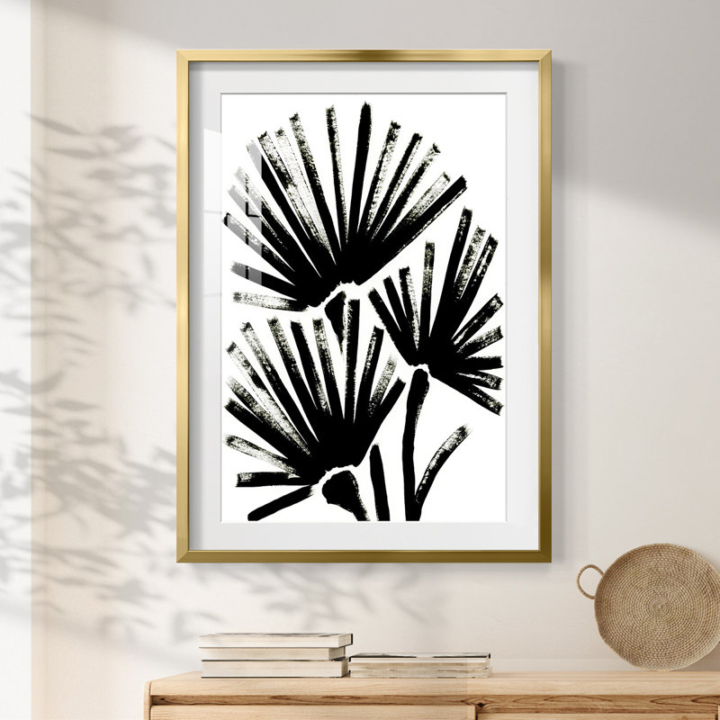 Fan Brush II - impression encadrée, H 25,5 po x l 17,5 po, Doré