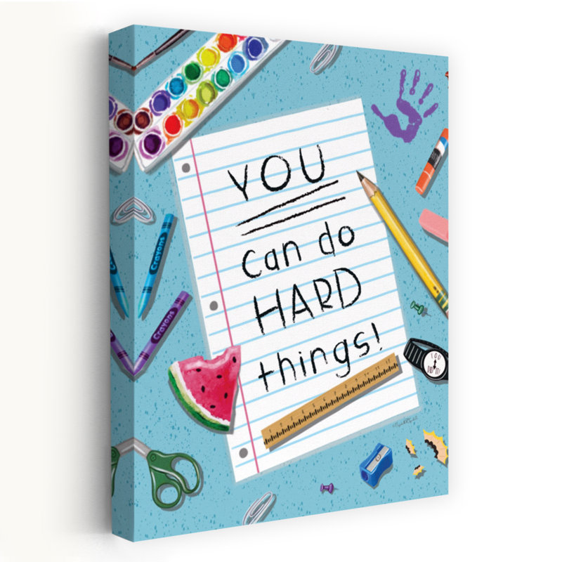 Art contemporain abstrait You Can Do Hard Things, H 60 po x l 40 po