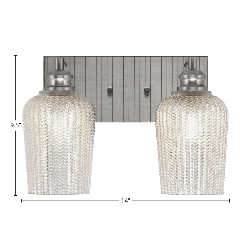 Éclairage pour meuble-lavabo à 2 lumières Avanley, Nickel brossé, Gris