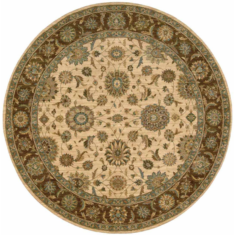 Crownover Wool Oriental Indoor Rug, Round 5'10"