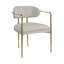 Fauteuil en chenille et or beige (ensemble de 2)