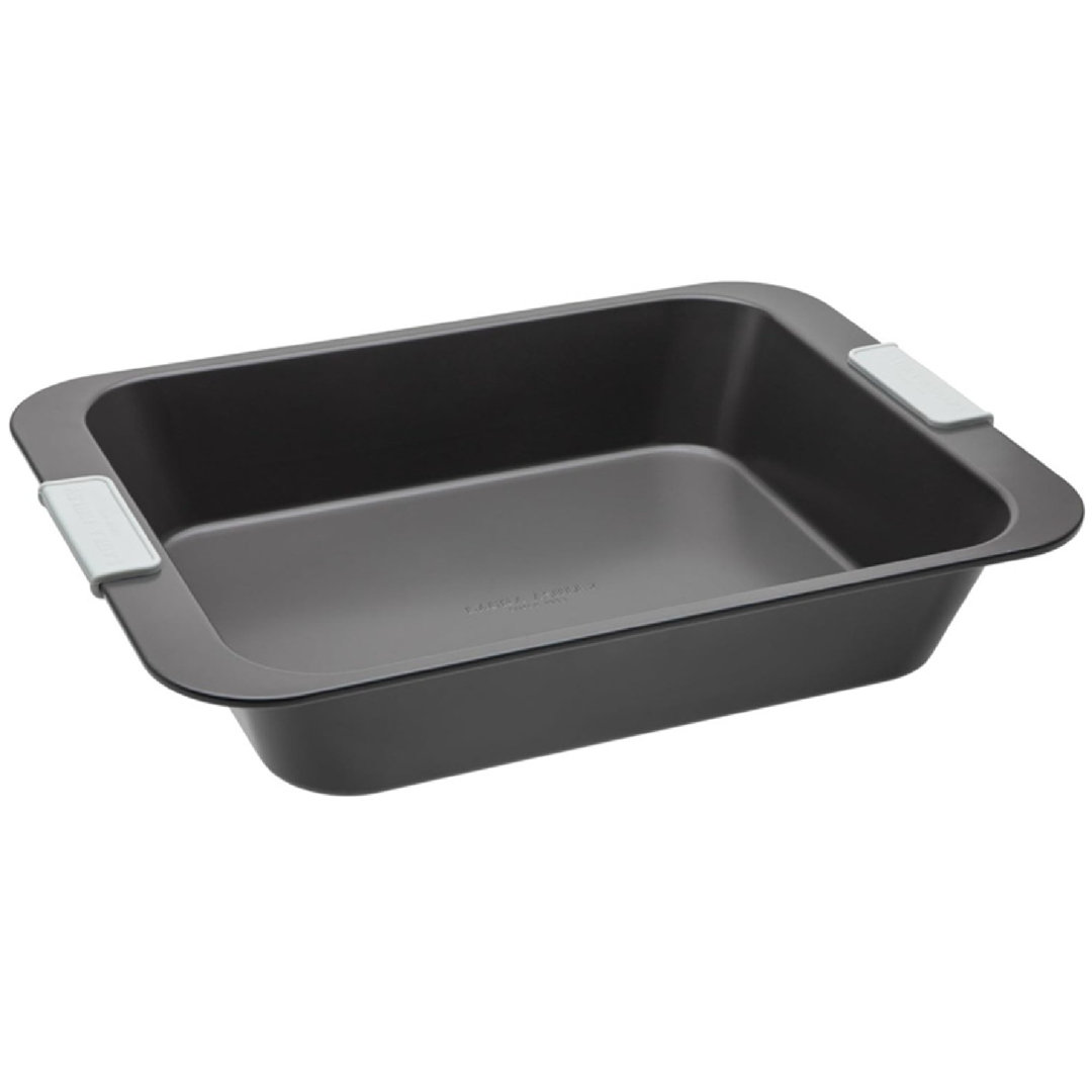 Laura Ashely Rectangular Non-stick Roasting Pan 38cm with Silicone Handles - Grey