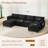 140” Comfy Cloud Couch U Shaped Sectional Sofa with Two Ottomans-1597467566
