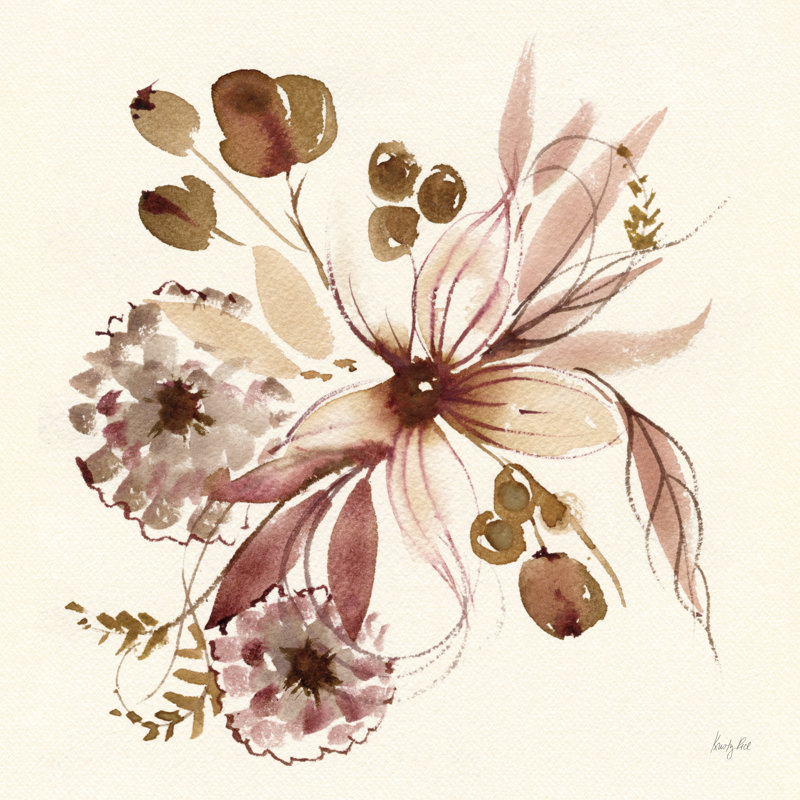 Fleur sépia par Kristy riz, H 20 po x l 20 po