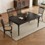 Retro Black Rectangular Solid    Wood Dining Set