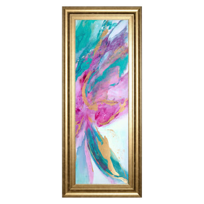 Art mural Vibrant Swirl - 42 po x 18 po - Cadre doré